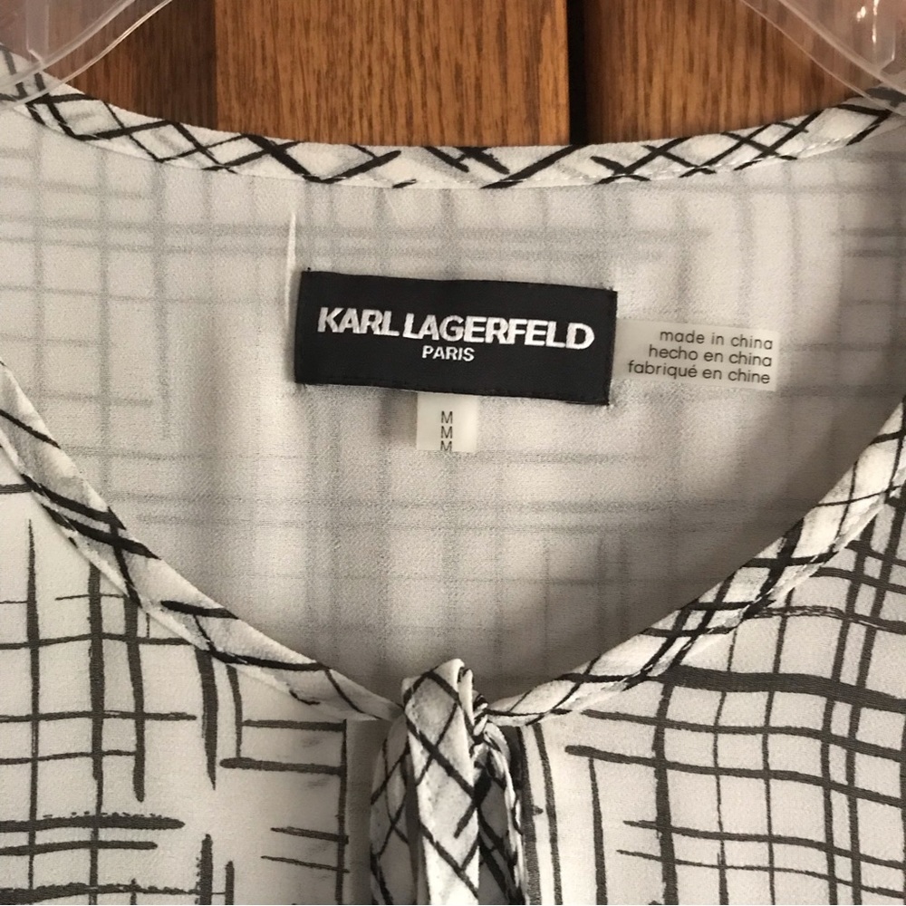 Karl Lagerfeld Paris Black & White Top - Picture 3 of 3
